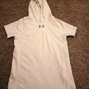 UA Short Sleeve Hoodie White